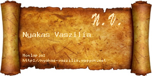 Nyakas Vaszilia névjegykártya